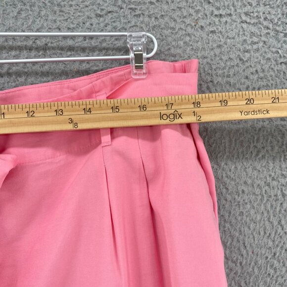 Ann Taylor Shorts Womens Extra Large Pink Paperbag Belted Pockets Pleated Casual - Picture 7 of 11